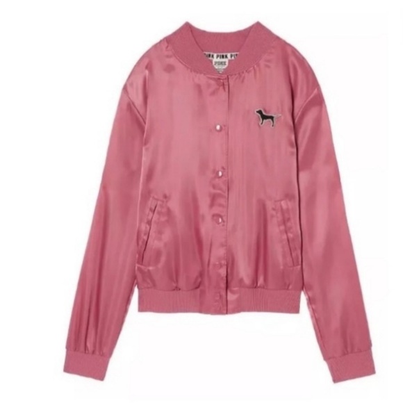 💞”NWOT’S Victoria’s Secret “PINK” Satin Bomber Jacket💞 - Picture 2 of 5